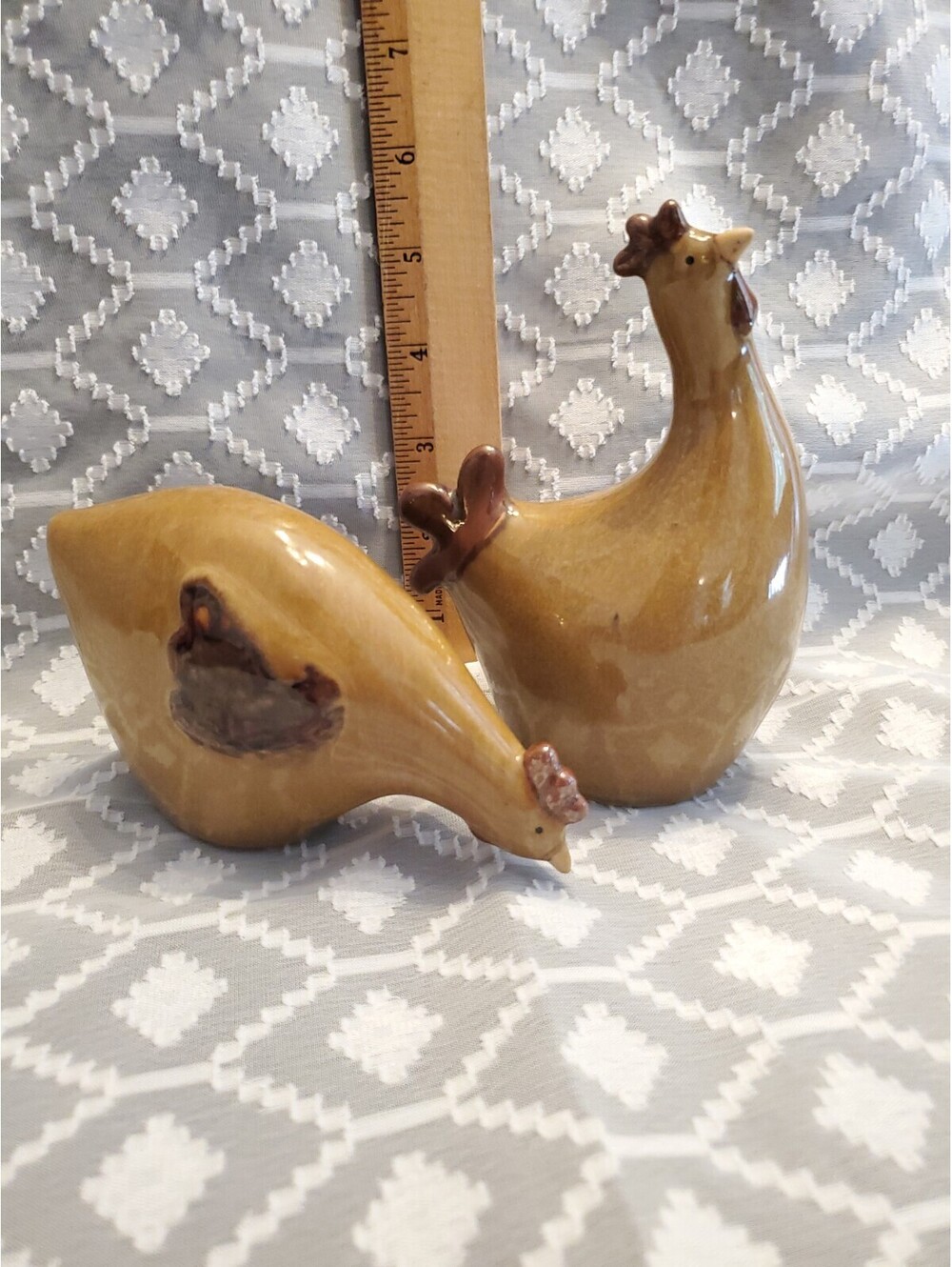 Brown Ceramic Chickens